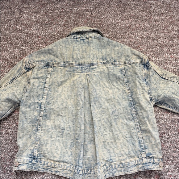 Free People NWT We the Free Jacquard Letters denim Jacket Loose Baggy Fit Medium - Picture 14 of 15